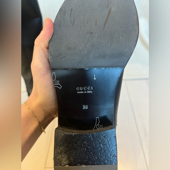 GUCCI GG BLACK LEATHER RIDING BOOTS - Picture 11 of 17